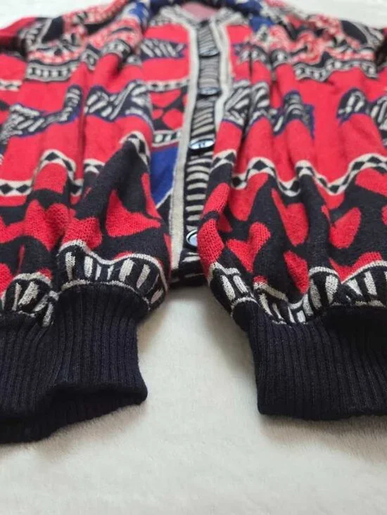 L Farm Rio x Anthropologie navy mixed prints knit cardigan sweater Fish & Hearts - Picture 7 of 11